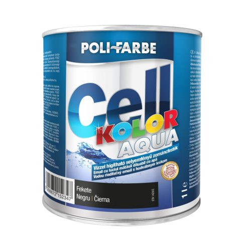 CELLKOLOR AQUA Selyemfényű zománcfesték FEKETE 1l